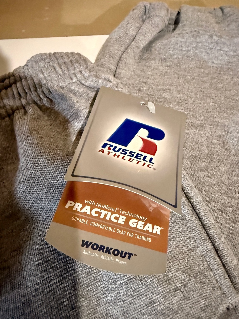 Russell Athletic Light Gray Fleece Sweatpants with Drawstring